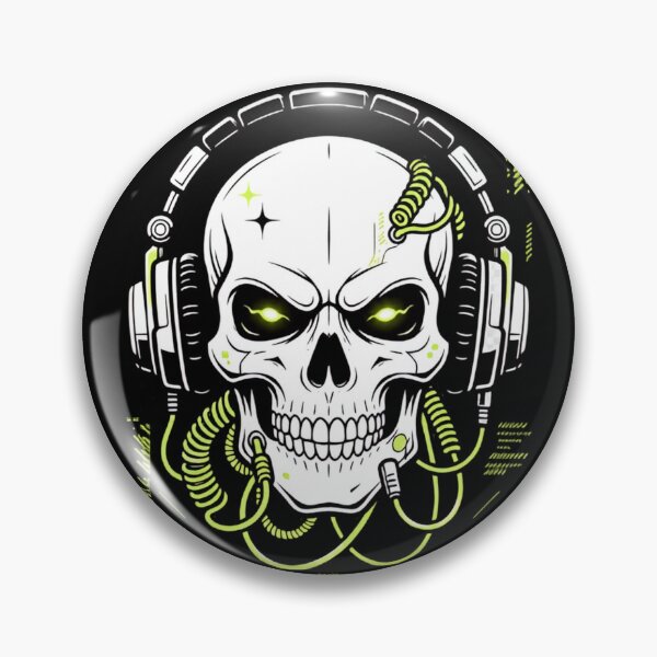 Item preview, Neon skull with headphones designed and sold by BiaSMartins.
