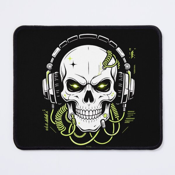 Item preview, Neon skull with headphones designed and sold by BiaSMartins.