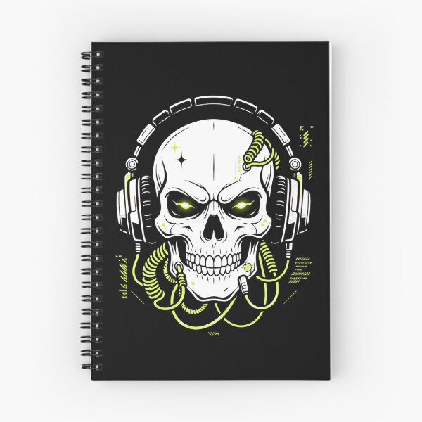 Item preview, Neon skull with headphones designed and sold by BiaSMartins.