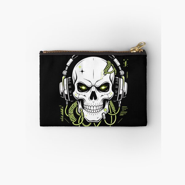 Item preview, Neon skull with headphones designed and sold by BiaSMartins.