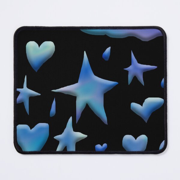 Item preview, Dreamy Blue Aura Stars and Hearts - Y2K 3D Glass Effect Pattern designed and sold by cutepid.