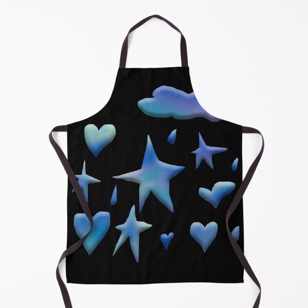 Item preview, Dreamy Blue Aura Stars and Hearts - Y2K 3D Glass Effect Pattern designed and sold by cutepid.