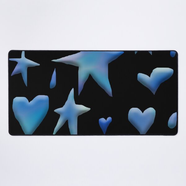 Item preview, Dreamy Blue Aura Stars and Hearts - Y2K 3D Glass Effect Pattern designed and sold by cutepid.