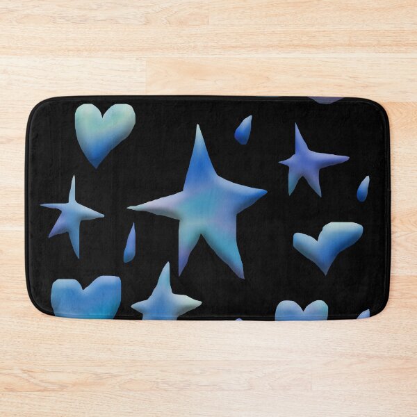 Item preview, Dreamy Blue Aura Stars and Hearts - Y2K 3D Glass Effect Pattern designed and sold by cutepid.