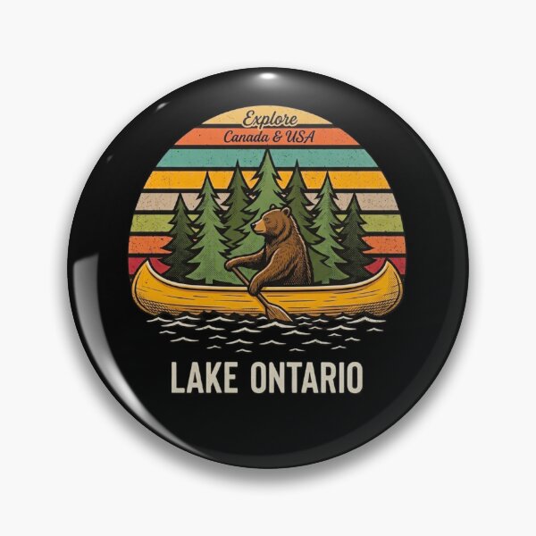 Item preview, Lake Ontario Canada Proud Retro Sunset Great Lakes Cottage Life Camping Fishing Boating Buy Canadian Support Local Ontario Gift designed and sold by 519xdesign.
