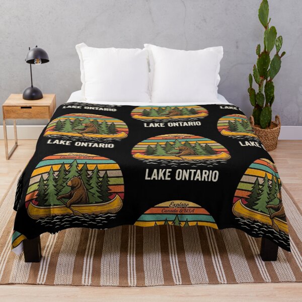 Item preview, Lake Ontario Canada Proud Retro Sunset Great Lakes Cottage Life Camping Fishing Boating Buy Canadian Support Local Ontario Gift designed and sold by 519xdesign.