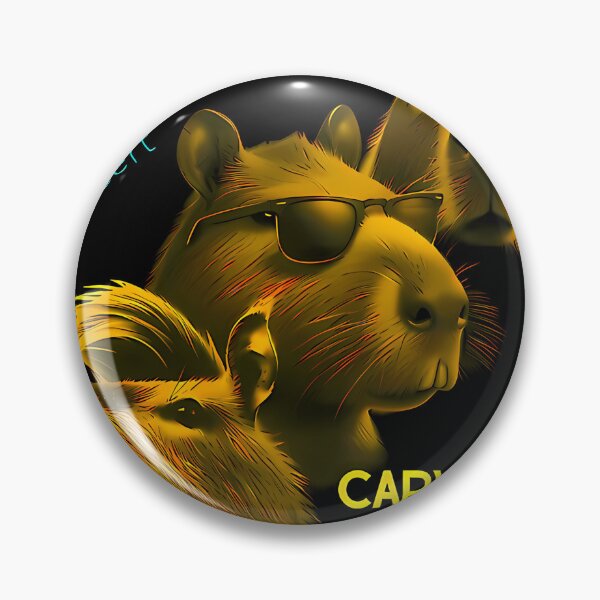 Item preview, Black And Yellow Capybaras Rock Band Capybaras Concert Poster Essential  designed and sold by BrainCashPop.