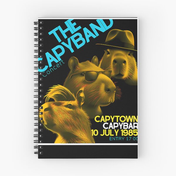 Item preview, Black And Yellow Capybaras Rock Band Capybaras Concert Poster Essential  designed and sold by BrainCashPop.