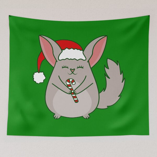 Item preview,  christmas Chinchilla santa claus candy cane designed and sold by Gossip Rag.