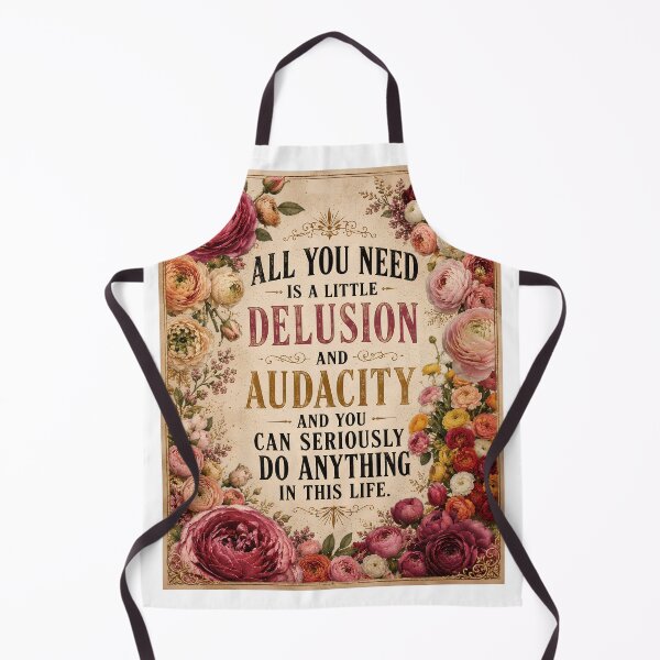 Item preview, Delusion and Audacity Motivational Quote designed and sold by Sandy Beach Decor.