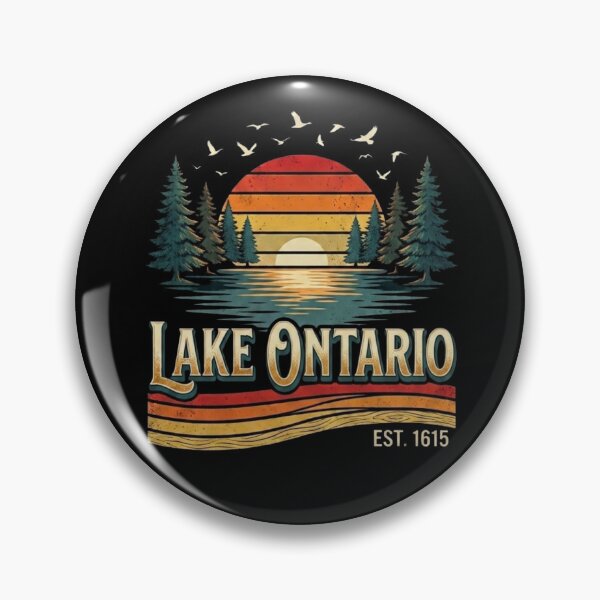 Item preview, Lake Ontario Canada Proud Retro Sunset Great Lakes Cottage Life Camping Fishing Boating Buy Canadian Support Local Ontario Gift designed and sold by 519xdesign.