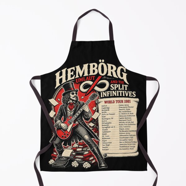 Item preview, Hembörg Umlaut and the Split Infinitives Retro Rock T-Shirt designed and sold by Imaginary-Sound.