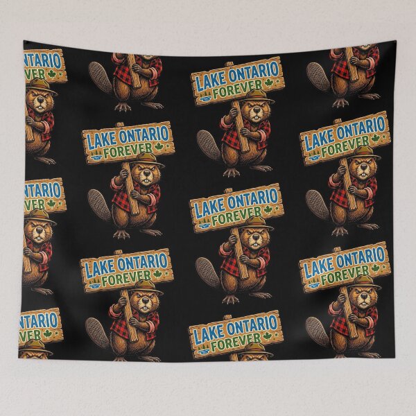 Item preview, Funny Beaver - Lake Ontario Canada Proud Retro Sunset Great Lakes Cottage Life Camping Fishing Boating Buy Canadian Support Local Ontario Gift designed and sold by 519xdesign.