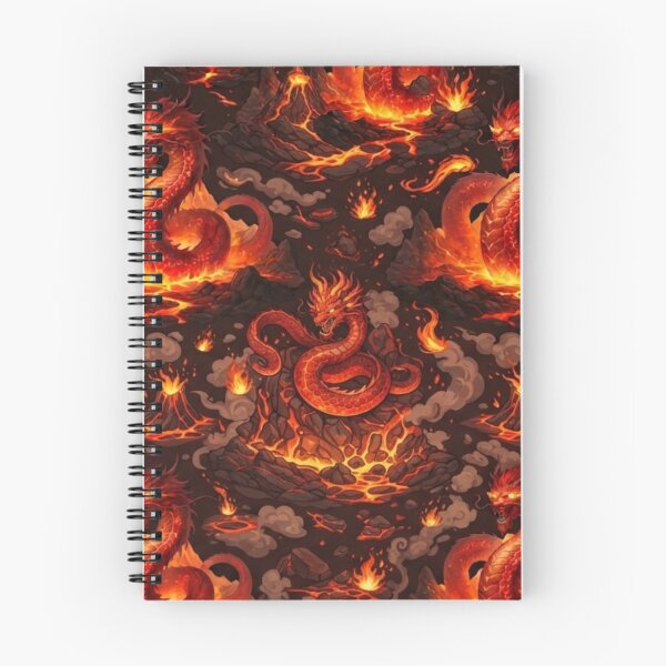 Item preview, Volcanic Flame Dragon Seamless Pattern Artwork designed and sold by Ammeluk.