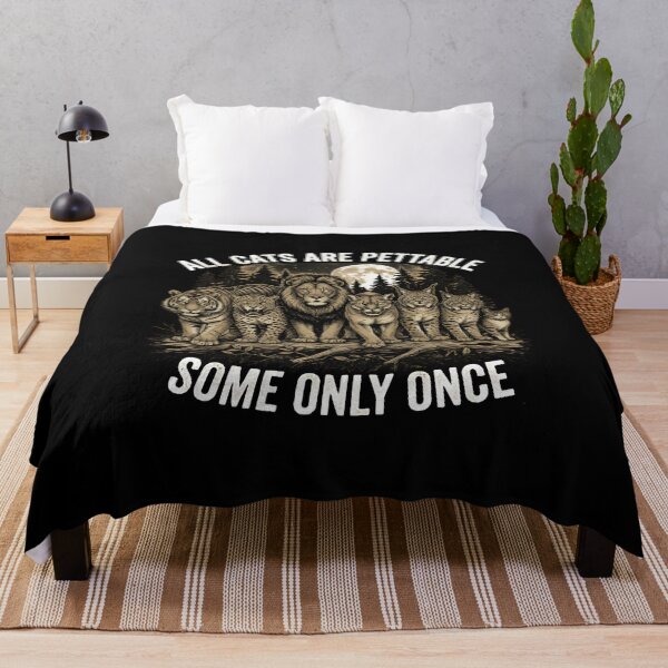 Item preview, All Cats are Pettable Some Only Once Wild Cat Relaxed Retro designed and sold by w66aboo.