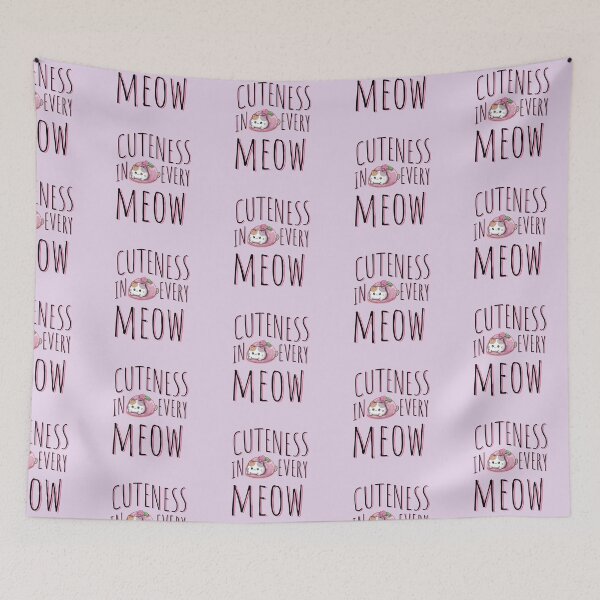 Item preview, Cuteness In Every Meow - Cute Cat Typography designed and sold by Randomnessy.
