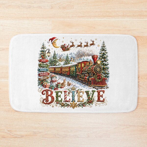 Item preview, Believe Christmas Train | Magical Holiday Village Santa Reindeer Winter Design designed and sold by Uniquememorable.