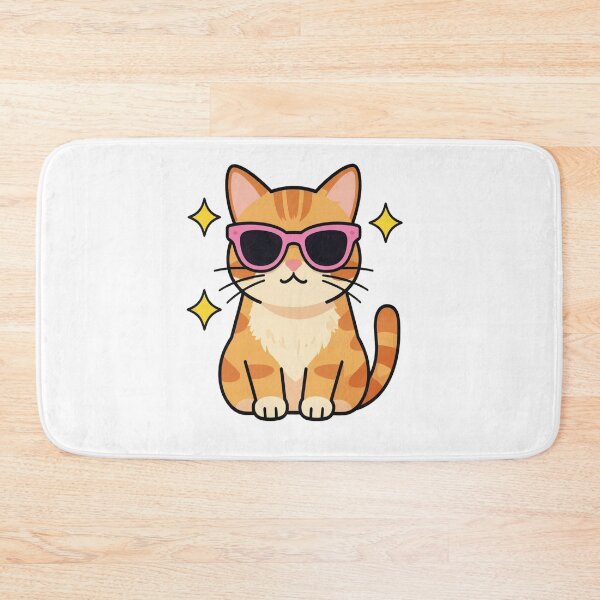 Item preview, Cool Cat Wearing Pink Sunglasses – Cute Retro Orange Tabby Cat designed and sold by WildArtIT.