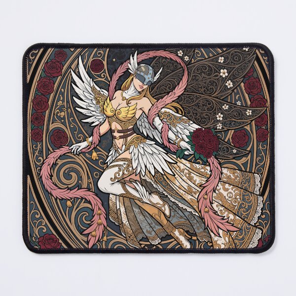 Item preview, Angel Woman Holy Light – Art Nouveau Fantasy Angel Rose designed and sold by CuteKats.