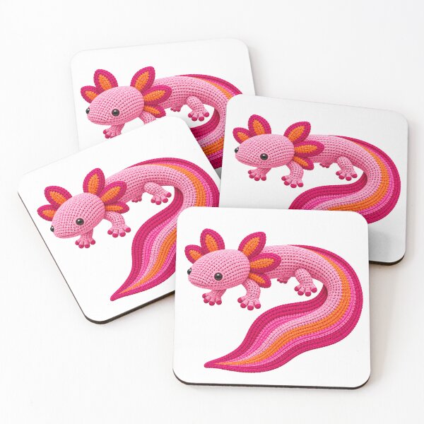 Item preview, Cute Pink Crochet Axolotl – Colourful Yarn Art designed and sold by Digital Culture Studio.