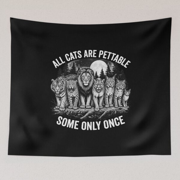 Item preview, Copy of All Cats are Pettable Some Only Once Wild Cat Relaxed Retro designed and sold by w66aboo.