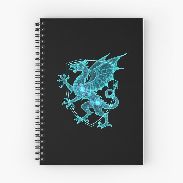 Item preview, Holographic Cyberpunk Dragon Heraldry Crest designed and sold by Dakson Design - Fantasy Art.