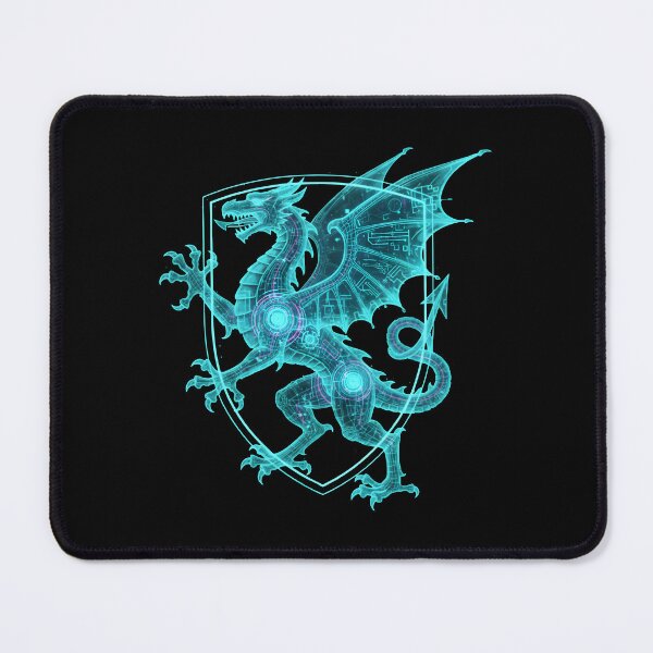 Item preview, Holographic Cyberpunk Dragon Heraldry Crest designed and sold by Dakson Design - Fantasy Art.