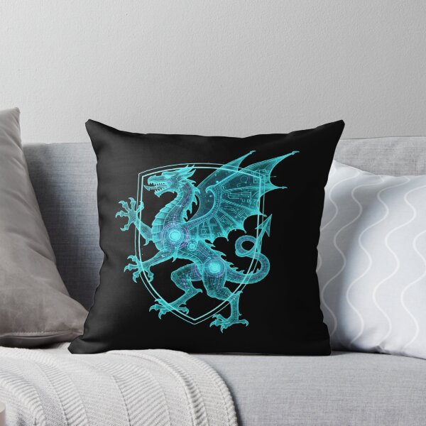 Item preview, Holographic Cyberpunk Dragon Heraldry Crest designed and sold by Dakson Design - Fantasy Art.