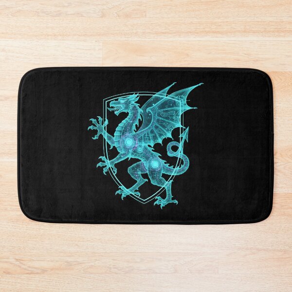 Item preview, Holographic Cyberpunk Dragon Heraldry Crest designed and sold by Dakson Design - Fantasy Art.