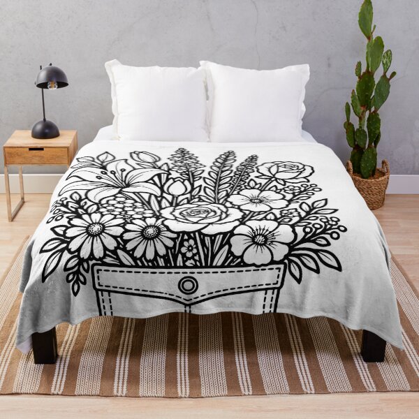 Item preview, Wildflower Pocket – Elegant Botanical Floral Illustration designed and sold by essamtariq.
