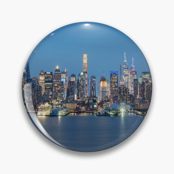 Item preview, New York City Skyline - Panoramic Night Art designed and sold by DGMaxShop.