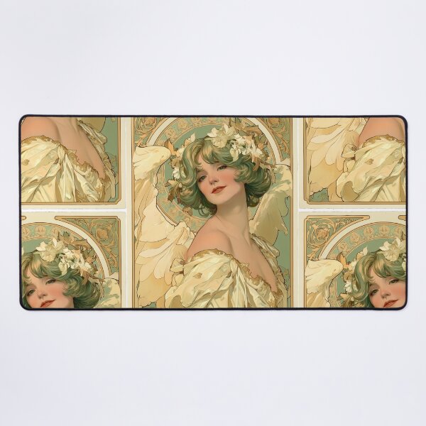 Item preview, Art nouveau Christmas angel card designed and sold by MendaciousMina.