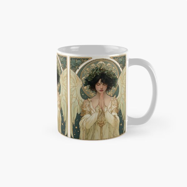 Item preview, Art nouveau Christmas angel card designed and sold by MendaciousMina.