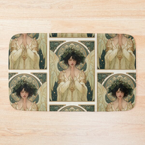 Item preview, Art nouveau Christmas angel card designed and sold by MendaciousMina.