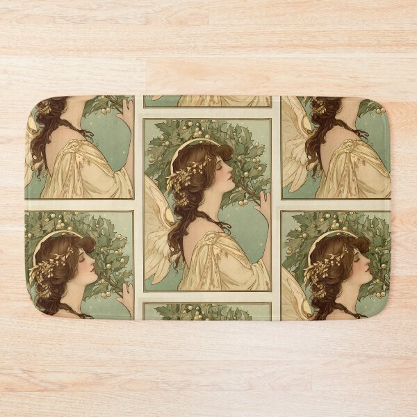 Item preview, Art nouveau Christmas angel card designed and sold by MendaciousMina.