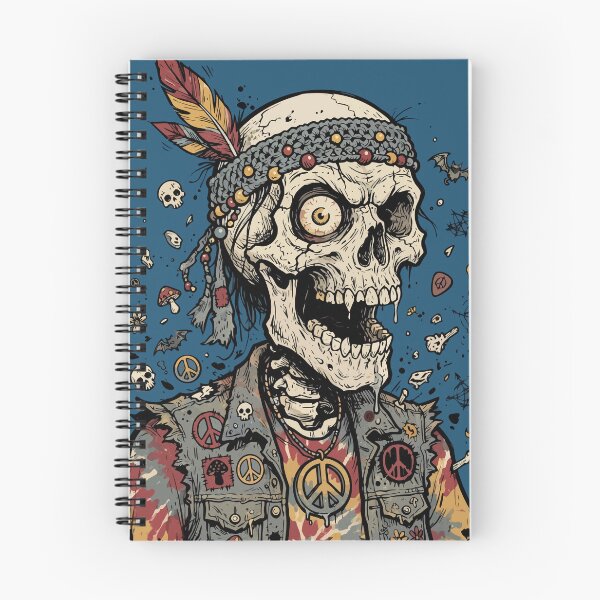Item preview, Psychedelic Hippie Skeleton Tie Dye Peace Sign Trippy Art designed and sold by Cipher & Soul.