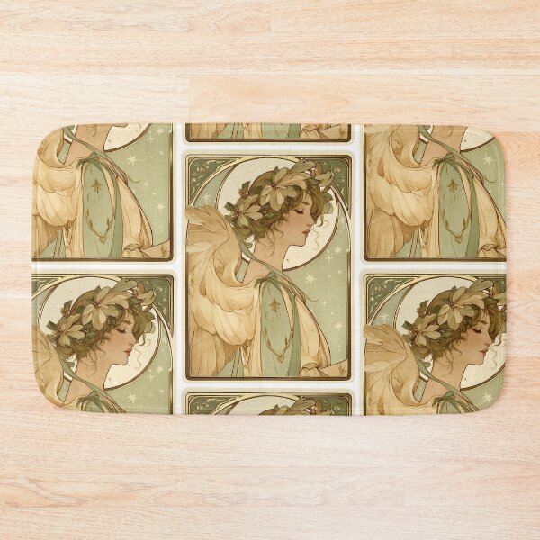 Item preview, Art nouveau Christmas angel card designed and sold by MendaciousMina.