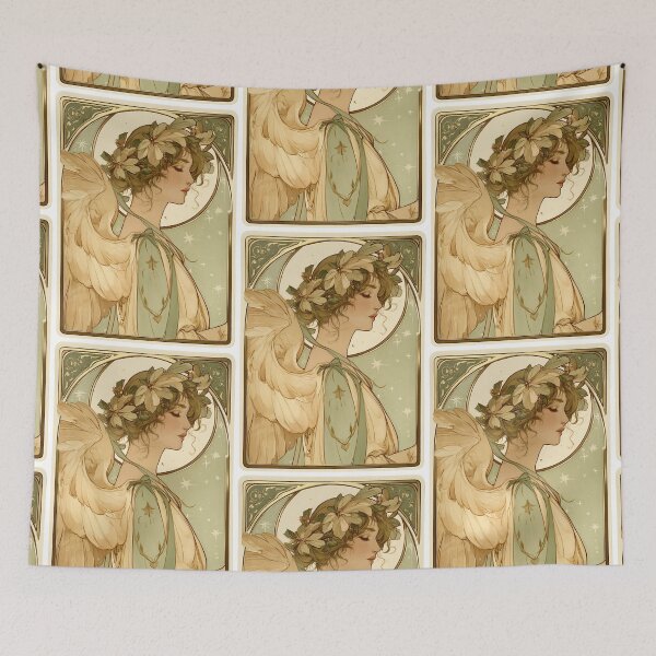 Item preview, Art nouveau Christmas angel card designed and sold by MendaciousMina.