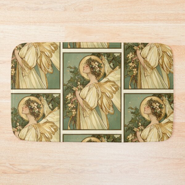Item preview, Art nouveau Christmas angel card designed and sold by MendaciousMina.
