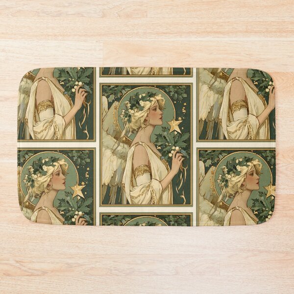 Item preview, Art nouveau Christmas angel card designed and sold by MendaciousMina.