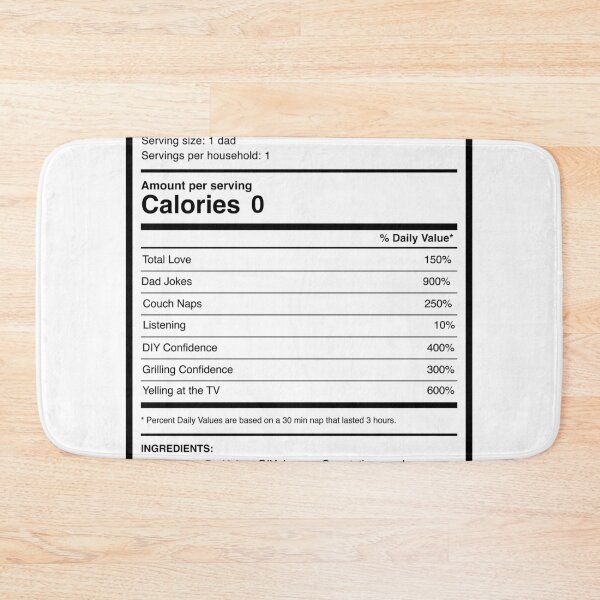 Item preview, Funny Dad Nutrition Facts Label designed and sold by AnnIsThinking.