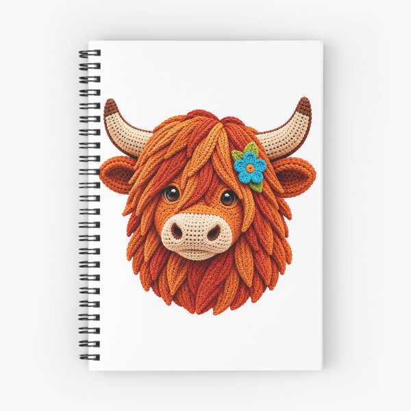 Item preview, Highland Cow Crochet Art – Cute Colourful Highland Coo Fibre Art designed and sold by Digital Culture Studio.