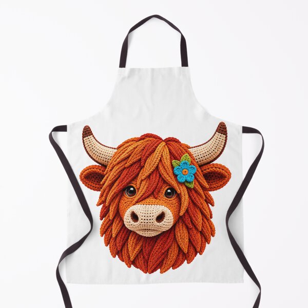 Item preview, Highland Cow Crochet Art – Cute Colourful Highland Coo Fibre Art designed and sold by Digital Culture Studio.