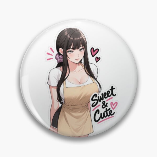 Item preview, Cute Anime Girl in Apron – Sweet & Cute Kawaii Sticker designed and sold by MeowLoka ⭐⭐⭐⭐.