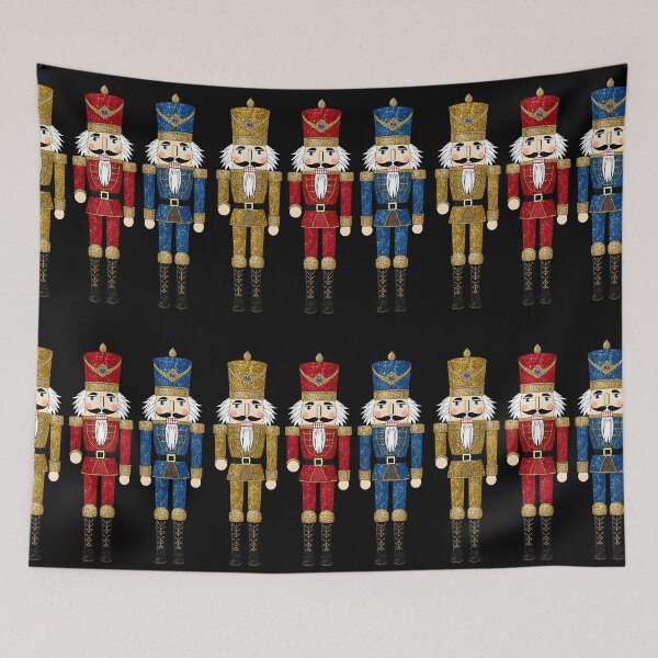 Item preview, Glitter Nutcracker Trio | Gold Red Blue Christmas Soldiers designed and sold by VibranPalette.