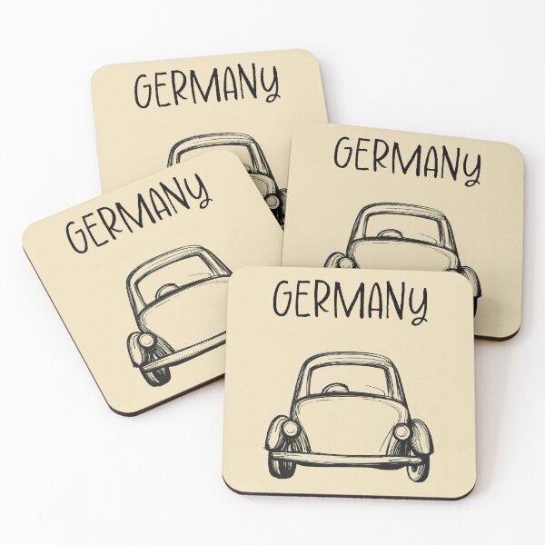 Item preview, Germany Classic Car Print – Built Properly, Funny Travel Pun Design designed and sold by MarkedArtPrints.