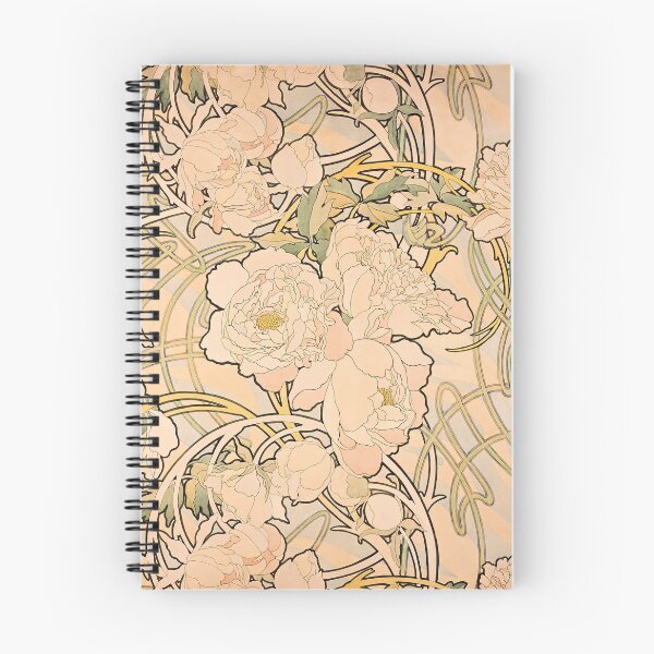 Item preview, Alfonse Mucha Art Nouveau Peonies designed and sold by antiqueart.