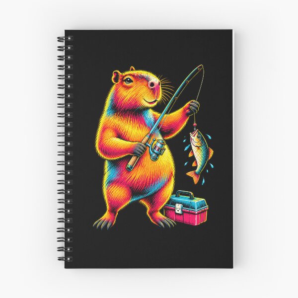 Item preview, Fishing Capybara Colourful Animal Angler Design designed and sold by JesterKrewArt.