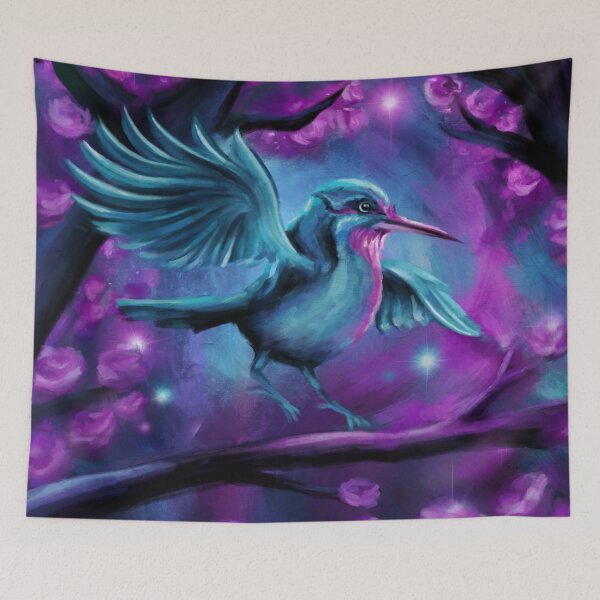 Item preview, Surreal Dreamy Fantasy magical bird and pink roses art designed and sold by Em0Zombie.