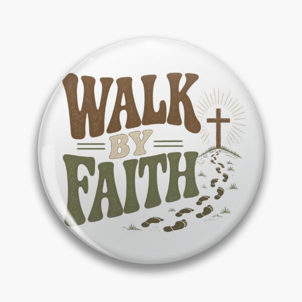 Item preview, Walk by Faith Christian Vintage Typography Shirt designed and sold by Illustrated Faith.